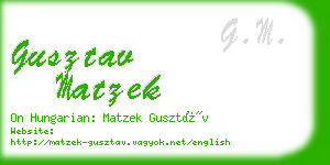 gusztav matzek business card